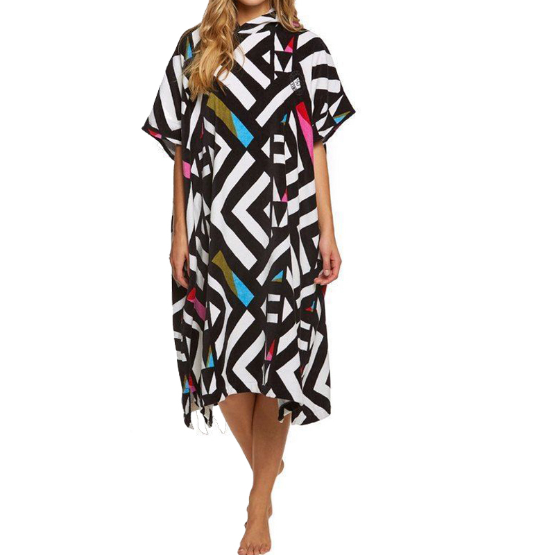 Billabong Girls' Pure Cotton Towel Clothing, All-Cotton Beach Changing Robe, Loose Cape, Hooded Bathrobe