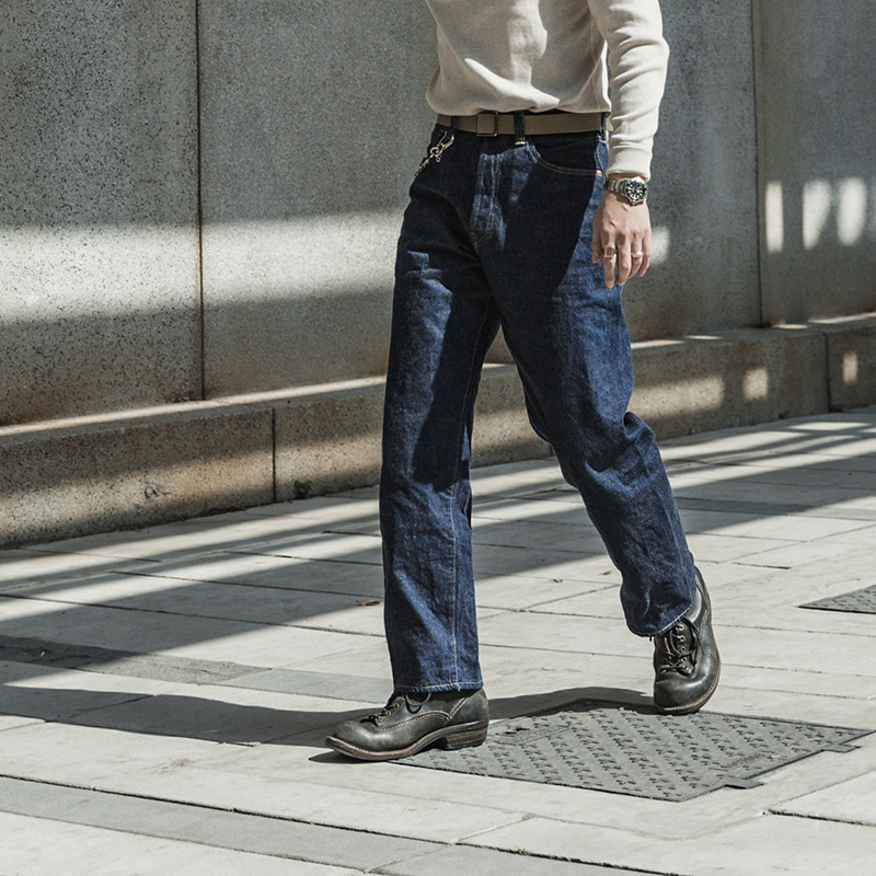 Bronson the Bad Dog Battle Edition 44801Xx Original Color Denim Pants S501 High Waist Loose Straight-Leg Selvedge Jeans