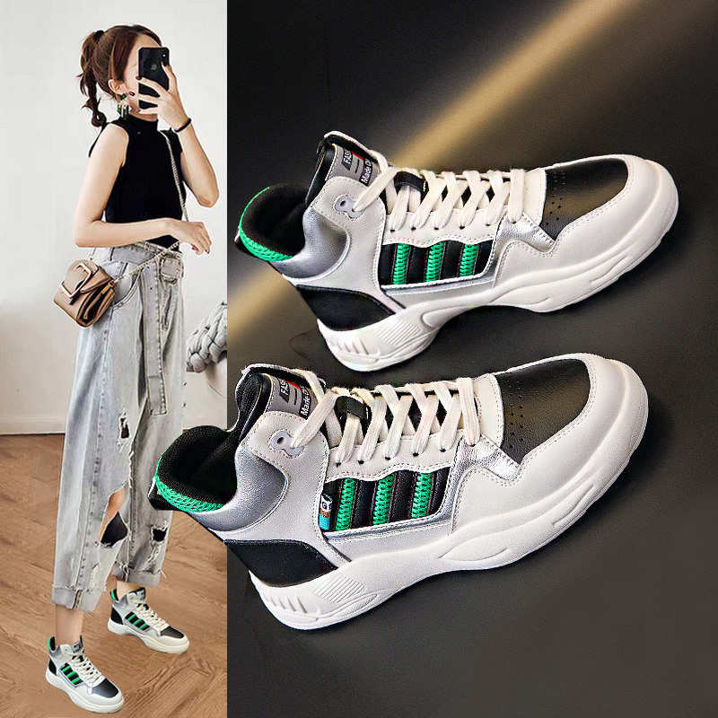 Daddy's shoes women's 2020 new Korean version of all-match popular small white shoes autumn and winter plus velvet women's sports casual shoes ins tide