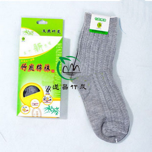6 Pairs of Wenzhao Bamboo Charcoal Cotton Socks Mildew-proof Breathable Breathable Men's and Women's Medium Thin Spring and Autumn Style (Ordinary Type)