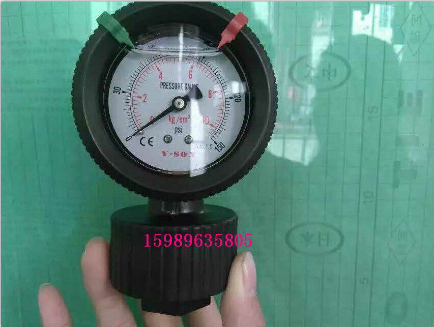 Yi Shen Y-SON instrument single-sided PP diaphragm pressure gauge acid-resistant alkaline anti-corrosion gas pressure gauge