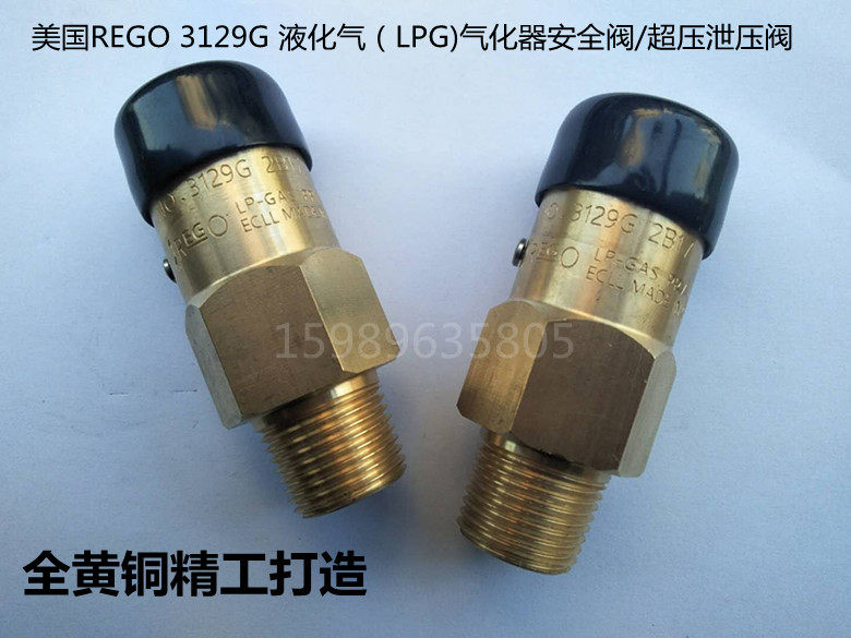 USA REGO 3129G 3127G Gas Safety Valve Vaporizer Overpressure Leak Valve Vaporizer Fittings