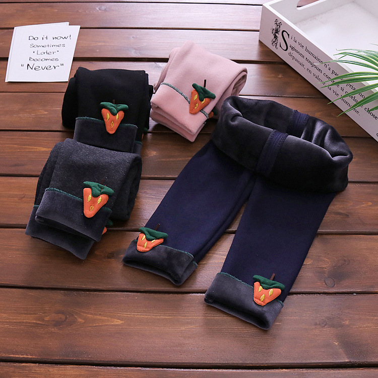Quần legging bé gái 2018 thu đông mới quần ấm 1-3 tuổi bé gái cộng với quần nhung dài co giãn dày shop quần áo trẻ em