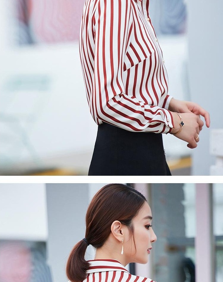 Áo sơ mi nữ dáng dài Dew 2018 mới mùa xuân và mùa thu tay dài dải áo sơ mi kiểu OL sơ mi trắng nữ