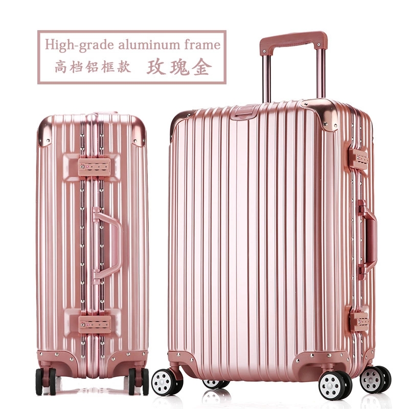 Net đỏ xe đẩy trường hợp khung nhôm hộp hành lý hộp mẹ vali nữ 20 hộp mật khẩu nam trường hợp nội trú hộp da - Va li vali keo