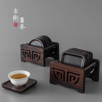 Ebony Wood tea mat coaster tea ceremony kung fu health care tea tray creative tea set accessories heat insulation
