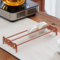 Bronze tea cup holder Japanese kung fu tea ceremony storage rack household tea frosted water Cup shelf tea set storage rack