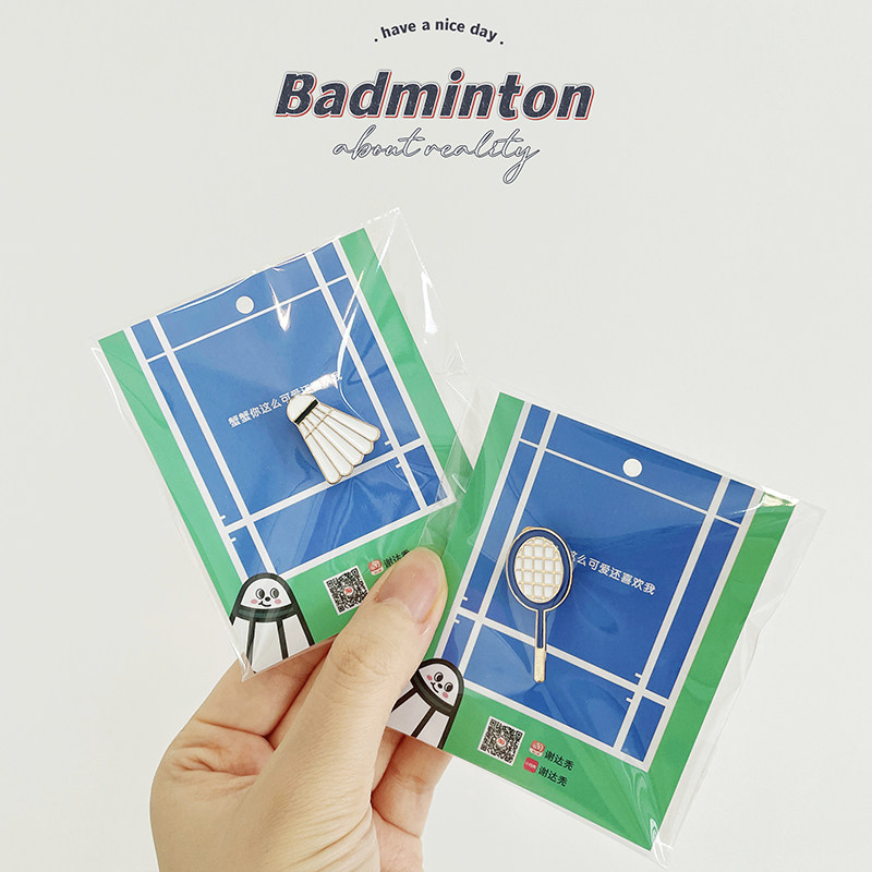 Badminton Badges Metal Pins Brooding Brooch Cute Giveaway Birthday Gift Sheda Bald Perimeter-Taobao