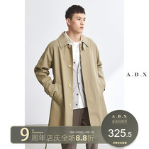 2021 Autumn New balmaken lapel collar windbreaker men long Korean trend handsome spring and autumn mens coat