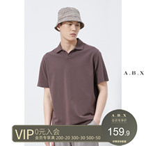 abx2021 summer new mercerized cotton polo shirt mens short-sleeved loose tide brand Japanese mens casual lapel T-shirt