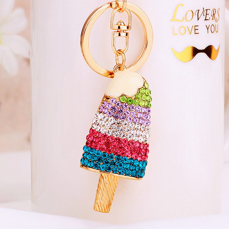 Diamond-Encrusted Ice Cream Car Keychain Metal Cute Women's Bag Pendant Key Chain Ring Creative Cross-Border Gift Diamond-Encrusted Ice Cream Car Keychain Metal Cute Women's Bag Pendant Key Chain Ring Creative Cross-Border Gift