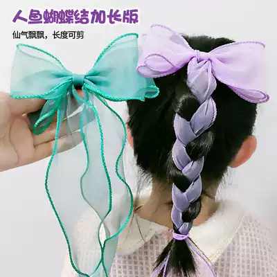 Pink Bow Hairpin Girls Headdress Western Style Ponytail hair accessories Princess child cute wild hair circle hairpin