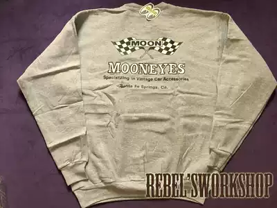 Spot Mooneyes MOON Checker Flag gray pullover sweater