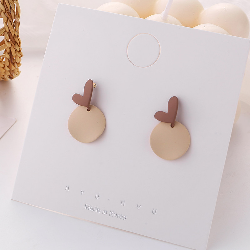 Caramel Bubbleve Earrings Woman Korean Temperament Sweet minimalist design Sensation Retro Loving Ear Clip without ear pin