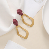 Japan-ROK Port Wind Colluge Lukewarm Style Ear Pendant with Thin Temperament Long Style Net Red Earrings Without Earbuds Ear Clip