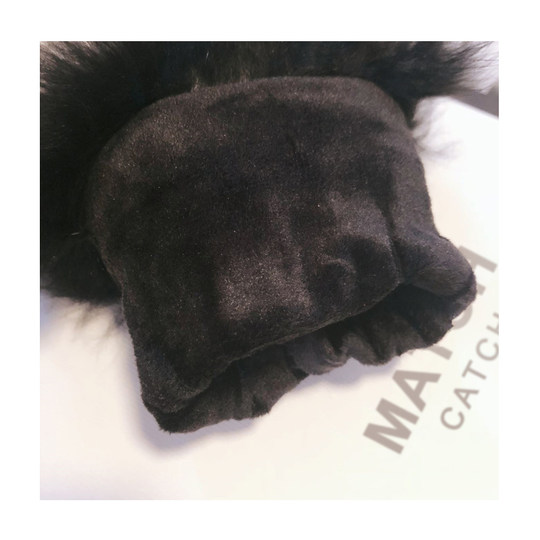 New Style Genuine Leather Gloves for Women, Winter Rabbit Fur, Cute, Fleece-Lined, Thickened, Warm, Suitable for Driving, Touchscreen, and Cycling