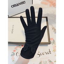 Gloves female autumn and winter Korean cute rabbit ears thin stretch outdoor cycling windproof waterproof student driving touch screen
