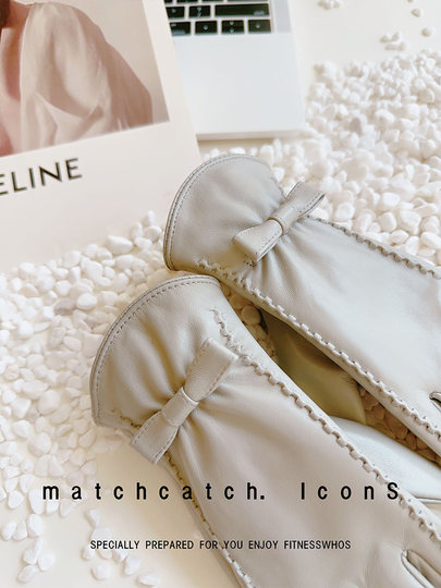 Sheepskin Gloves for Women, Winter Genuine Leather Driving Gloves, Fleece-Lined, Touchscreen-Compatible, Warm, Windproof, Spring and Autumn, Thin Motorcycle Outdoor Gloves, Thickened