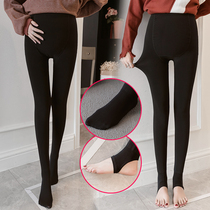 Maternity socks bare legs artifact fat mm autumn and winter plus velvet pants plus fat plus size 200 kg step-on leg pants