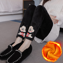  Pregnant women autumn and winter extra large size plus velvet thick leggings fat MM200 kg warm gold velvet belly support outer wear trousers