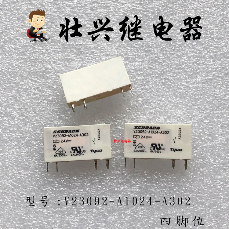 Tecorelay V23092-A1024-A302 24VDC 6A 4 foot bits SCHRACK