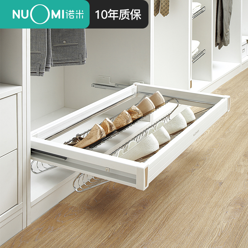 Nuomi Shoe Rack Wardrobe Multi Layer Sliding Shoe Rack Cloakroom
