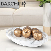 Light extravaganza Feng Shui Fruit Tray Resin Marble Tattoo Soft Adornment Boilerplate Room Living-room Hotel Decorated Pan Containing Pan