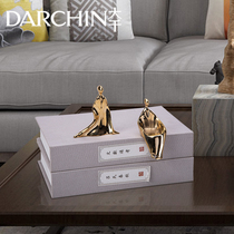 New Chinese Zen Brass figures for light luxury modern living room model room room desktop setting