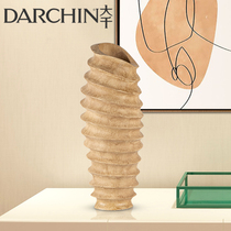 Modern creative ceramic vase fittings living room flower flower Morandi fashion home model room decoration flower