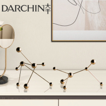 Light luxury sample room gold desktop decoration parts modern home living room wine cabinet creative soft installation