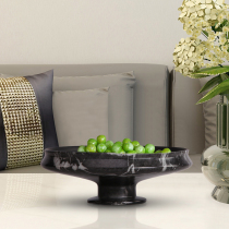 Simply imitating marble plate modern sample room sale room tea table high foot snack decoration plate