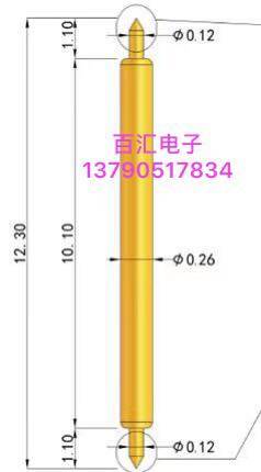 Double-headed probe 12 3mm double-pointed probe Test probe 10 1mm*0 26mm long