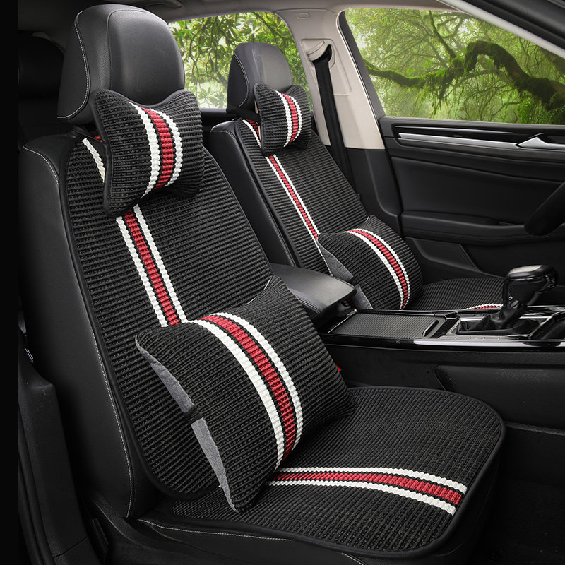 Summer car cushion monolithic waist anti-slip rear seat sleeve ice cushion in summer car inner cushion three pieces