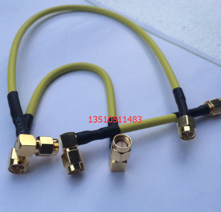 SMA-JJW imported radio frequency yellow RG141 microwave line SMA double male bend straight high frequency SFT50-3 semi-flexible line