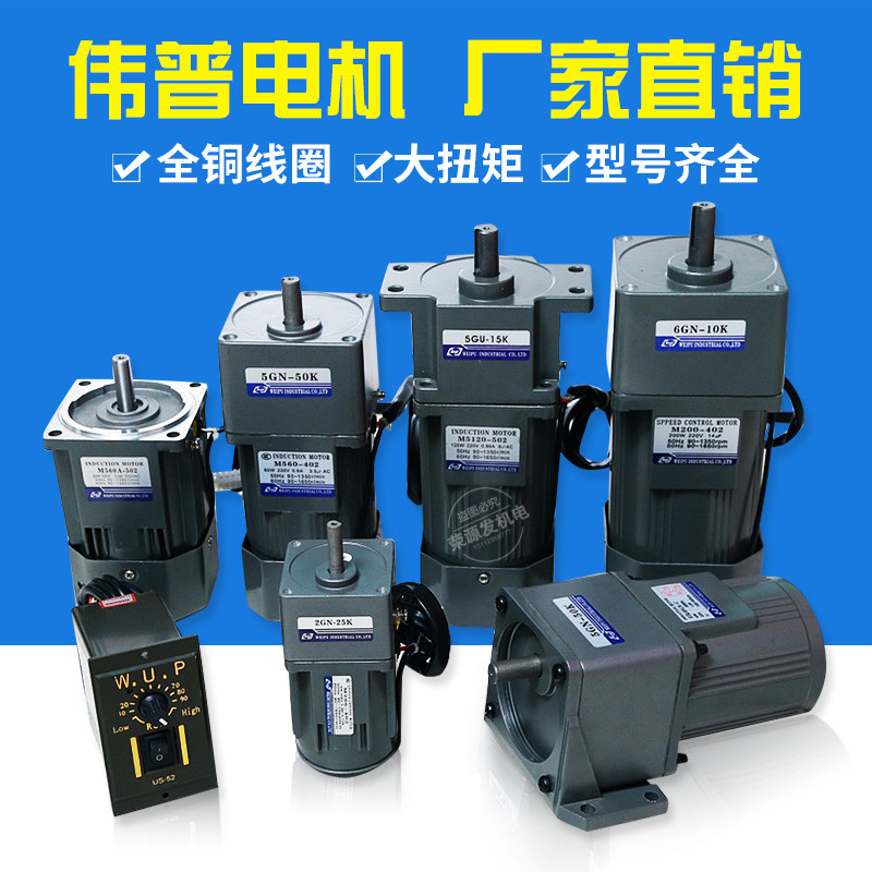 Weip Micro Small Gear Reduction Motor 6-400w Endless Variable Speed 220V Positive Reversal AC Throttle Motor