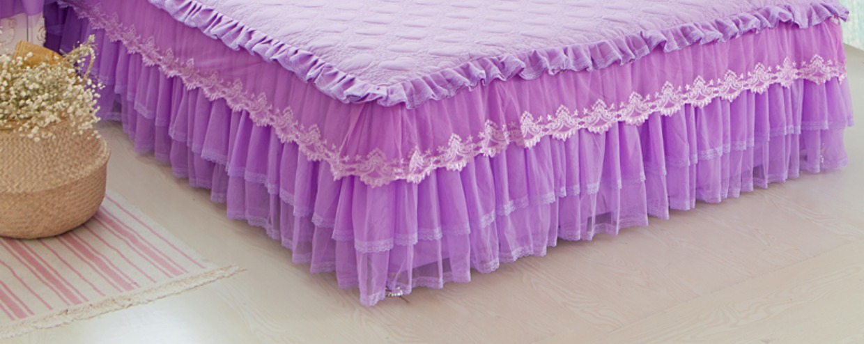Váy ngủ bằng vải cotton dày phủ giường đơn mảnh Phiên bản Hàn Quốc của Bộ giường công chúa váy chống trượt Váy Simmons bảo vệ khăn trải giường spa cao cấp