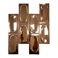 Золотой, розовое золото, зеркальный эффект, 11 штук