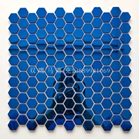 Синий, шестиугольный, зеркальный эффект