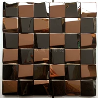 Розовое золото, зеркальный эффект, 7 штук