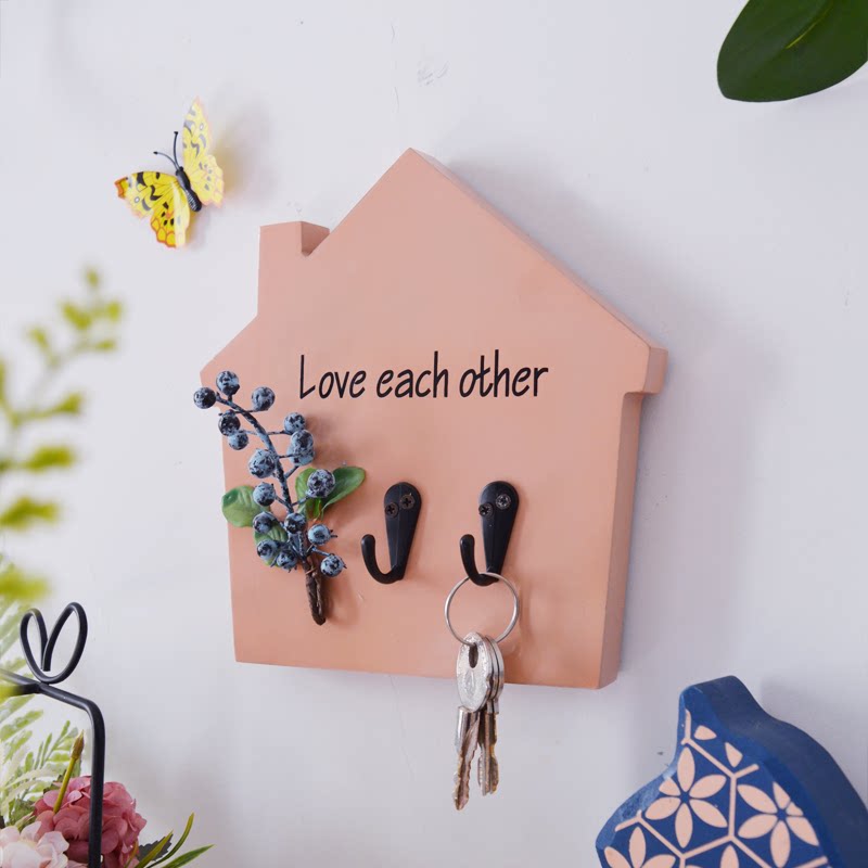 Creative wall decoration Wall-mounted entrance key hook decorative storage Nordic pastoral door entrance wall decoration pendant
