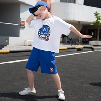 Childrens clothing Boys summer clothes 2021 new suit Childrens handsome summer short-sleeved clothes big boy boys tide sports