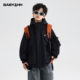 男童秋冬户外防风冲锋衣夹棉外套2025新款青少年儿童防水运动棉服