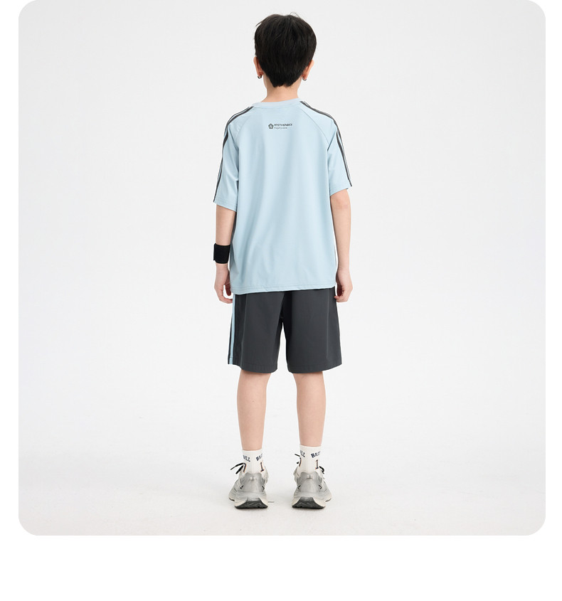 男童夏装户外撞色运动速干短袖套装2026新款青少年儿童冰丝两件套 — 20