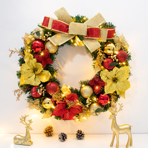 Huachi Christmas 60cm bow Christmas flower decoration Garland Christmas window hanging pendant decoration