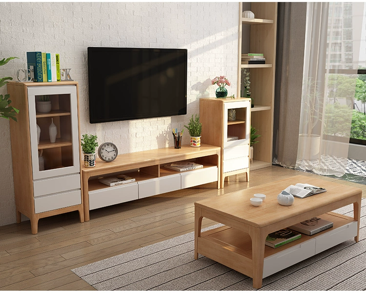 Bắc Âu phong cách Nhật Bản ba ngăn kéo tủ TV gỗ rắn bàn cà phê TV tủ bên tủ kết hợp tủ cao hội trường thấp tủ lưu trữ - Buồng