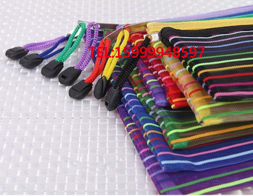 A4 color mesh bag A5 color file bag Rainbow zipper bag variety of specifications optional