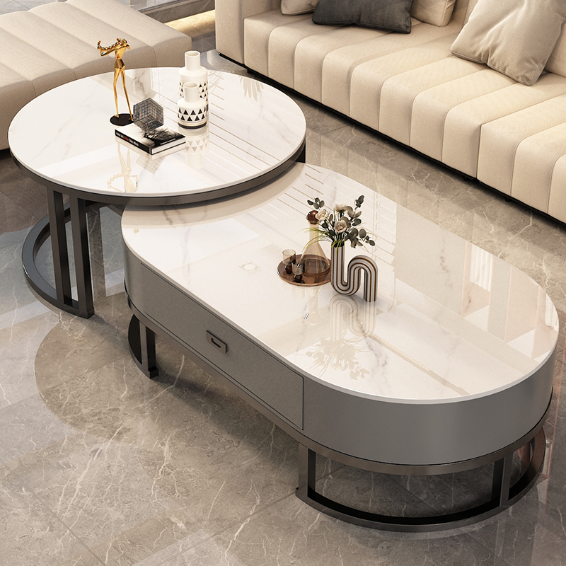 2025新しいロックプレートティーテーブルリビングルームホームミニマリスト小さなアパート折りたたみシンプルな小さなティーテーブルライト高級ハイエンド