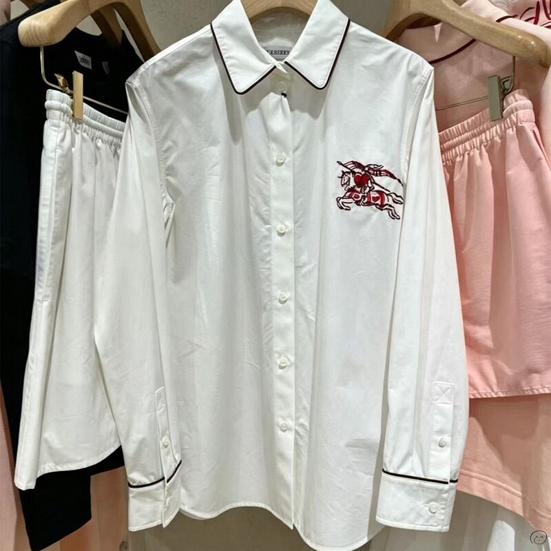 Burberry New Embroidered 3D Horse Knight Shirt for Women and Men