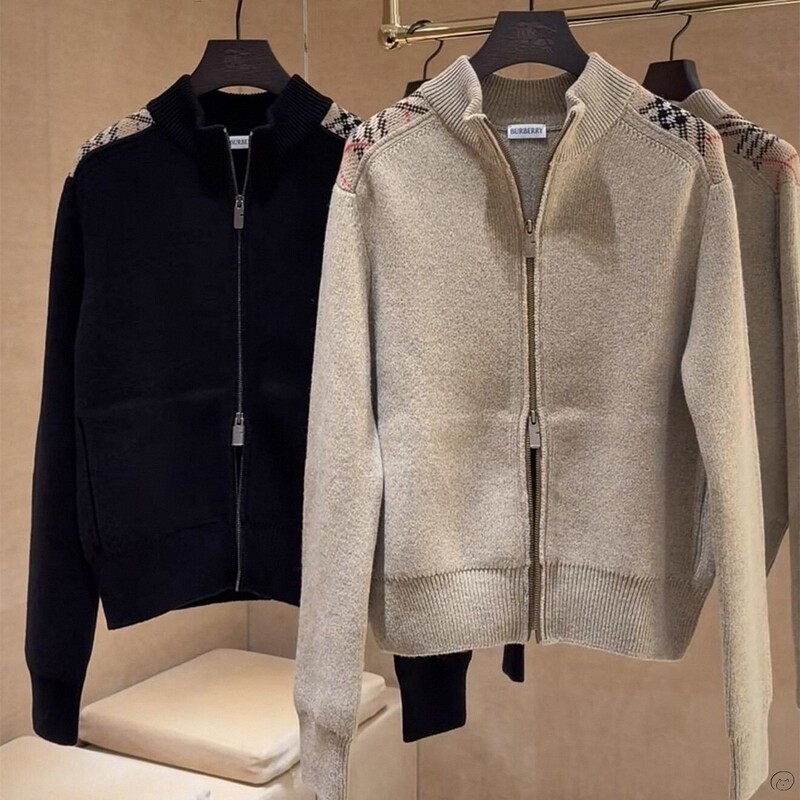Burberry/Burberry New Style Burberry Patchwork Color-Blocked Plaid Sweater Jacket for Women, Knitted Cardigan for Men Burberry/Burberry New Style Burberry Patchwork Color-Blocked Plaid Sweater Jacket for Women, Knitted Cardigan for Men