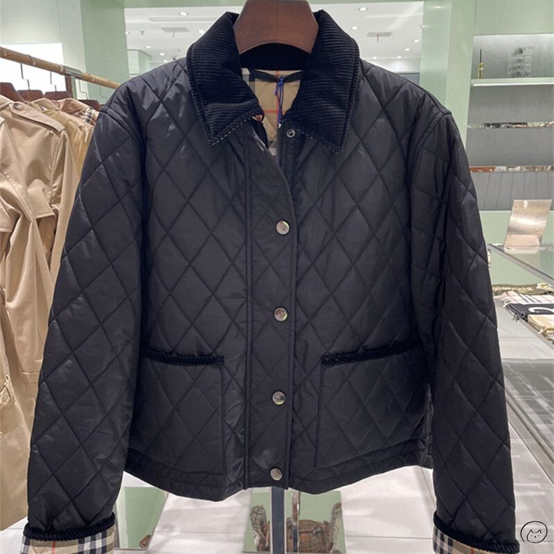 Burberry New Style Plaid Lined Contrast Color Quilted Cotton Jacket for Women and Men